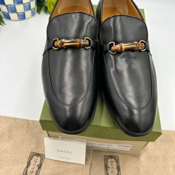 Men’s Gucci, bamboo horse bit leather loafers size 13 made in Italy - Picture 10 of 12